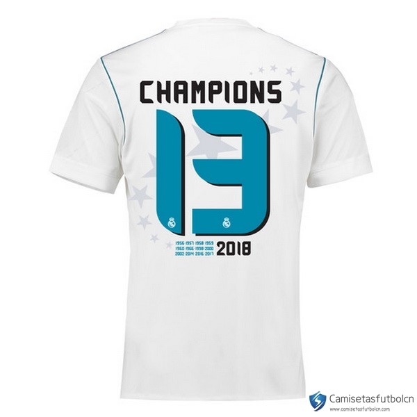 Camiseta Real Madrid Champions 13 Primera equipo 2017-18 Blanco